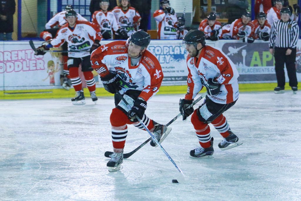 Tomas Janak and Josh Bruce would both finish the game in the dressing room. (Steve Crampton)