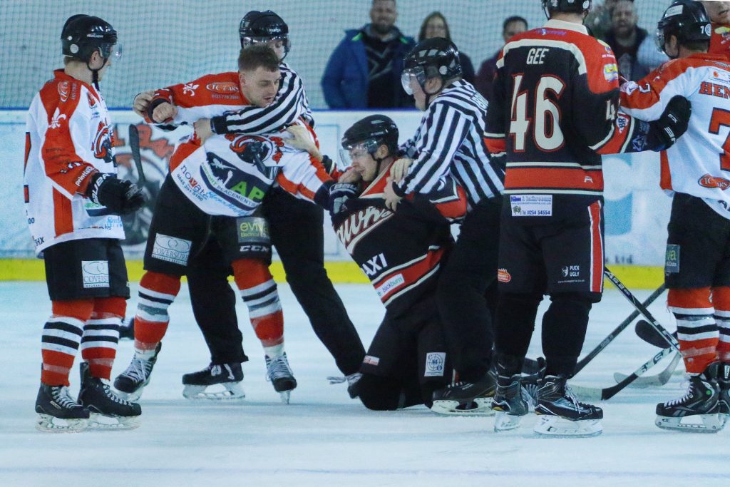 Ryan Selwood got in a tussle early in the game (Steve Crampton)