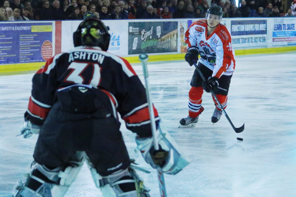 Matt Maurice lines up his penalty shot (Steve Crampton)