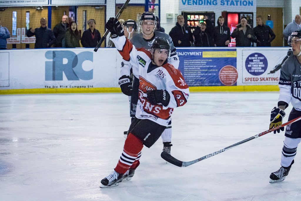 Elliott Farrell celebrates Solihull's opener (S. Crampton)