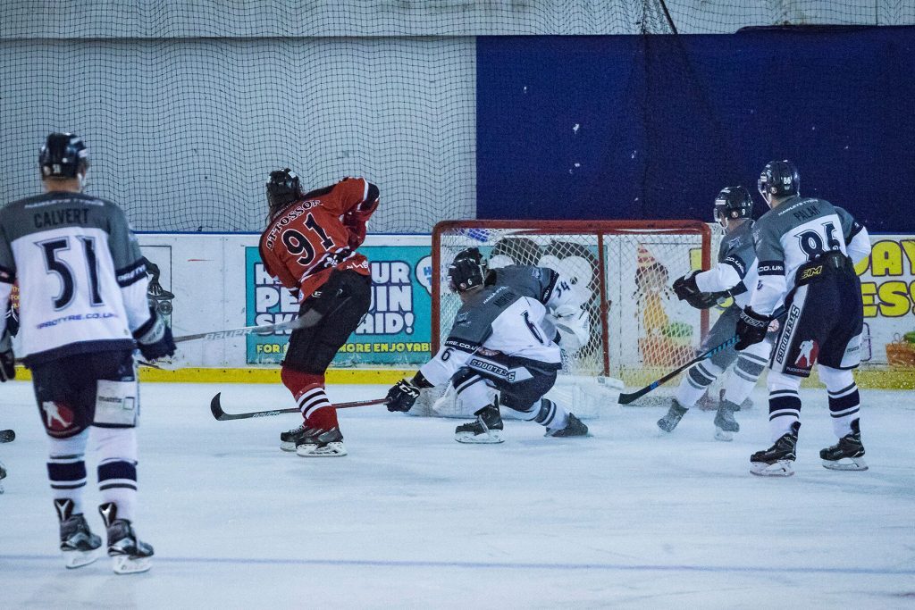 Niklas Ottosson skates through the Steeldogs defence for his goal (S. Crampton)