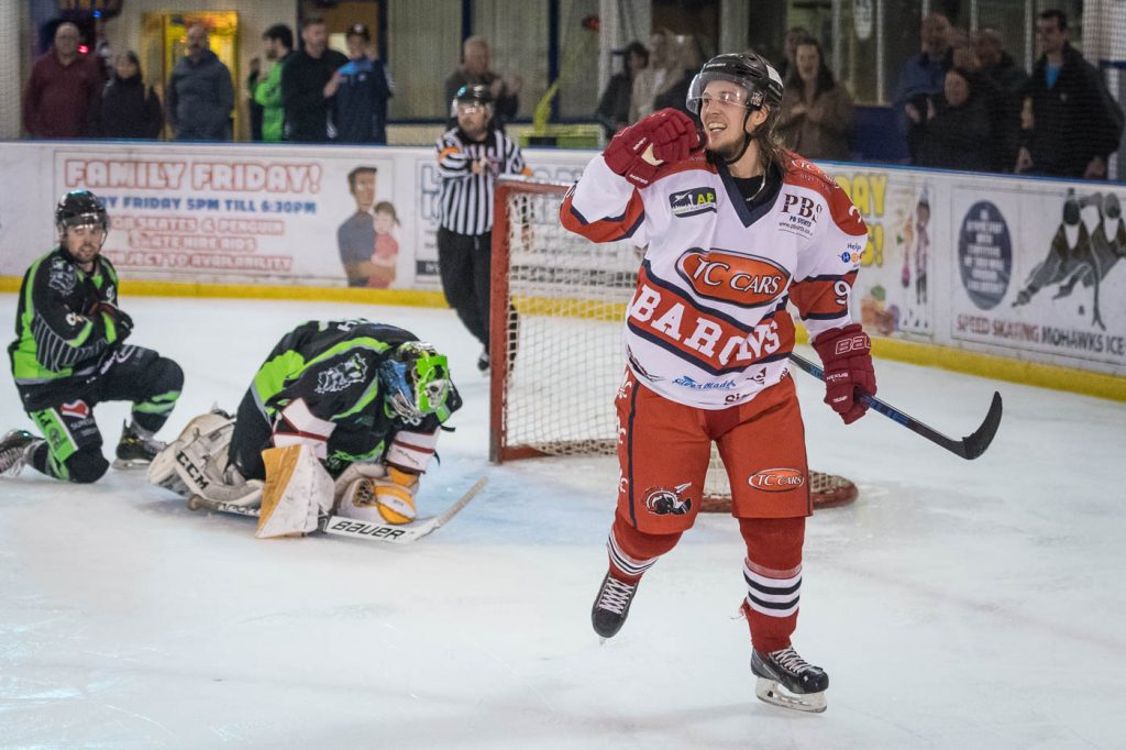 Niklas Ottosson celebrates one of his four goals (Harish Chavda/www.dingleimages.com)