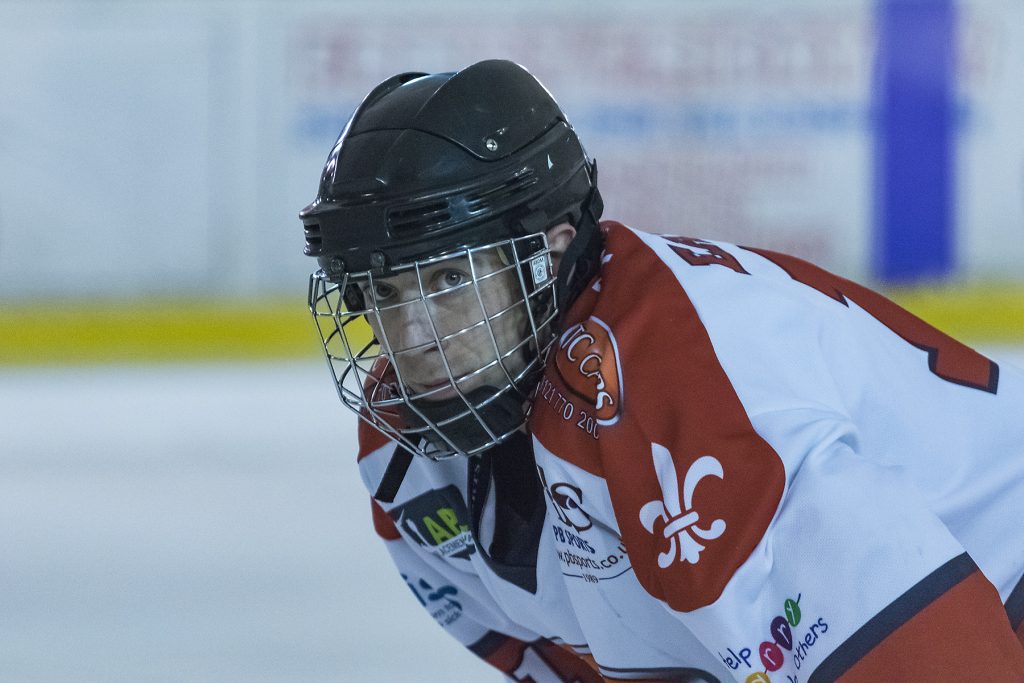 A focussed Ed Eaton waits for the puck to drop (Steve Crampton)