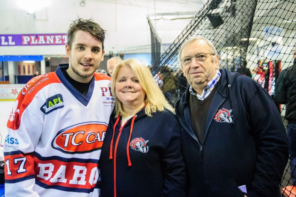 Superfans Mandy Longley & Paul Huckerby with Luke Brittle (Mike Burrowes)