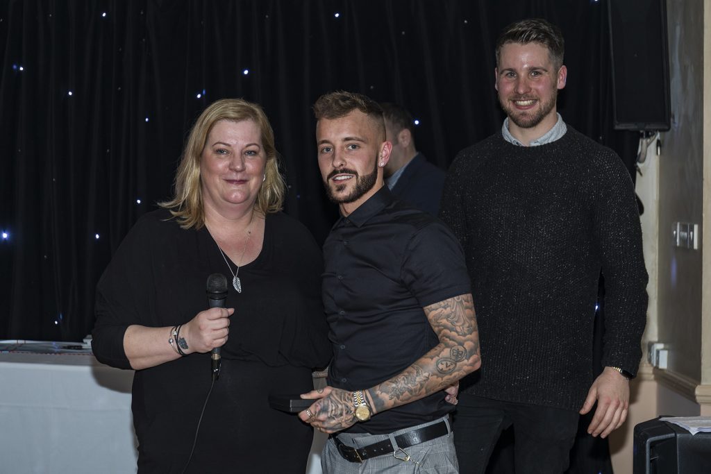 Josh Nichols picked up the award on behalf of an absent Marcus (S Crampton)