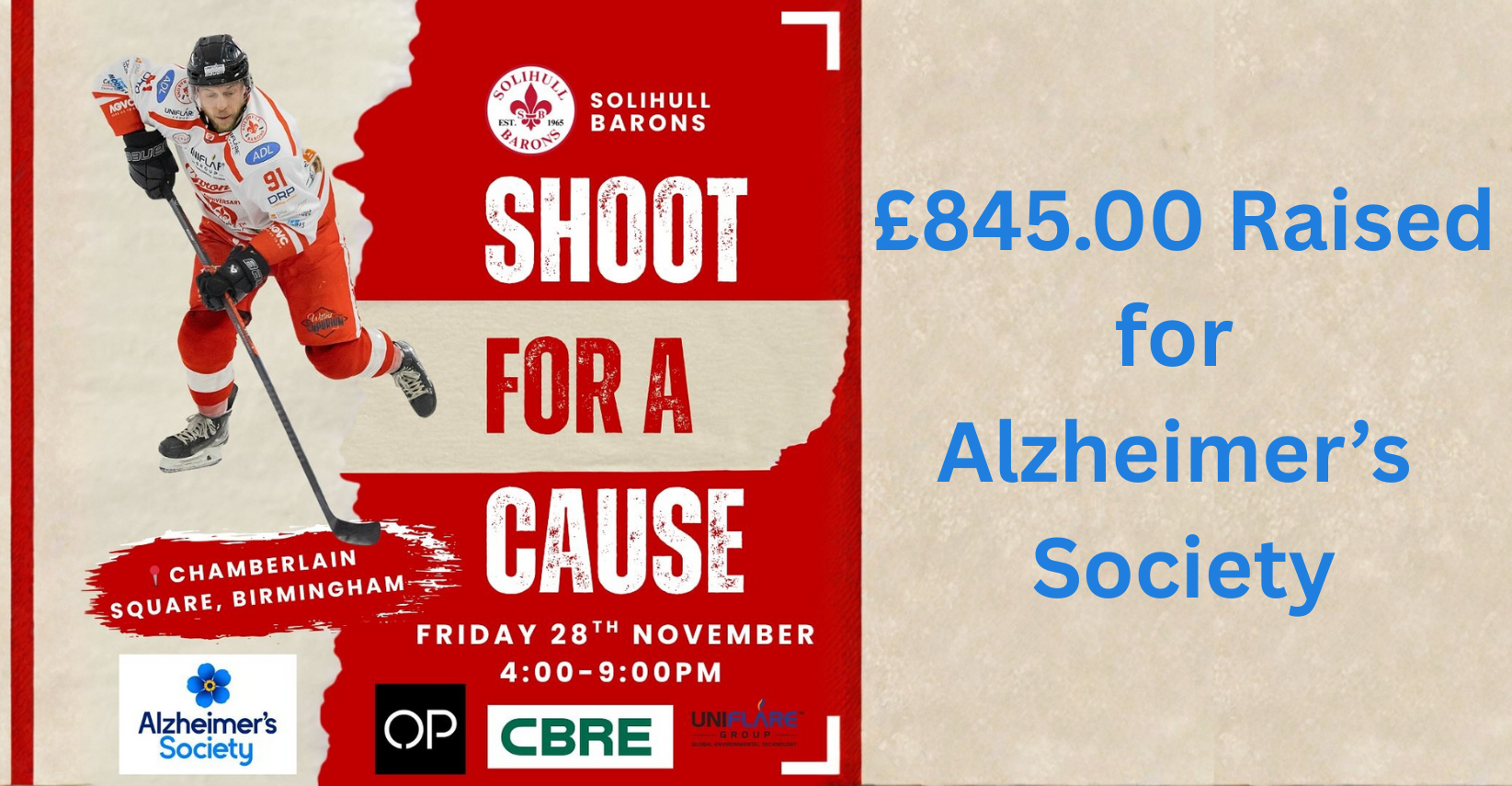 £845.00 for Alzheimer’s Society