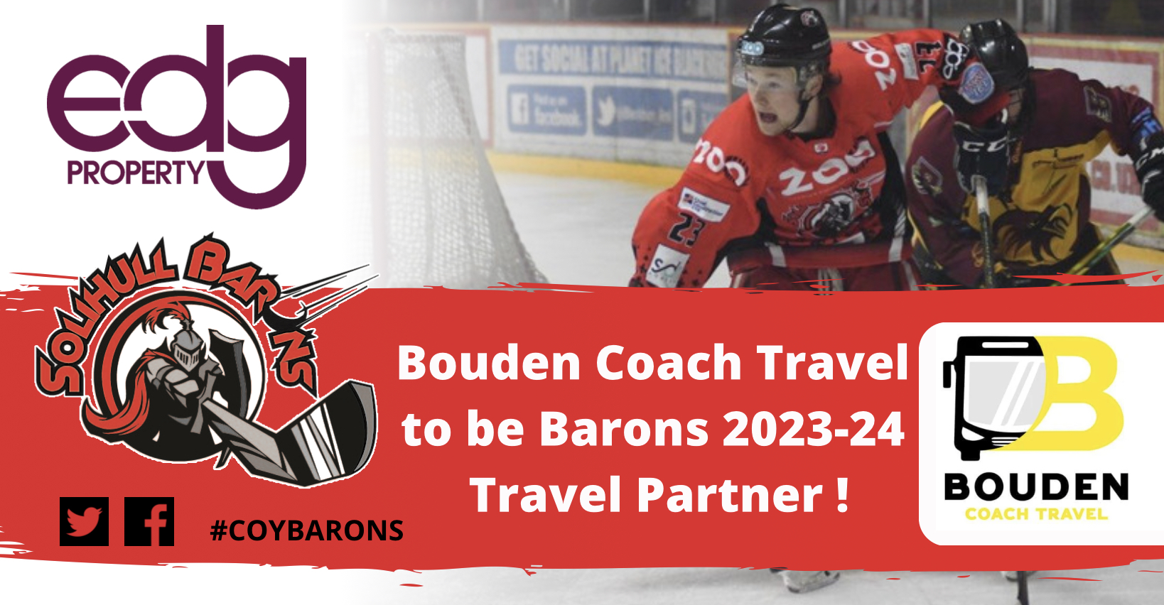 Bouden Coach Travel to be the Barons official travel partner for 2023-24