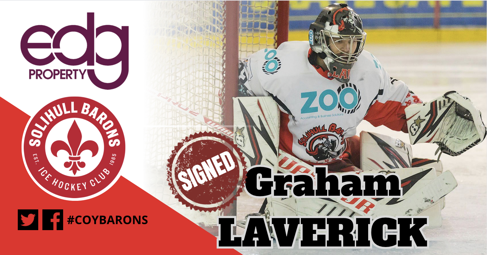 Graham Laverick between the pipes for Barons