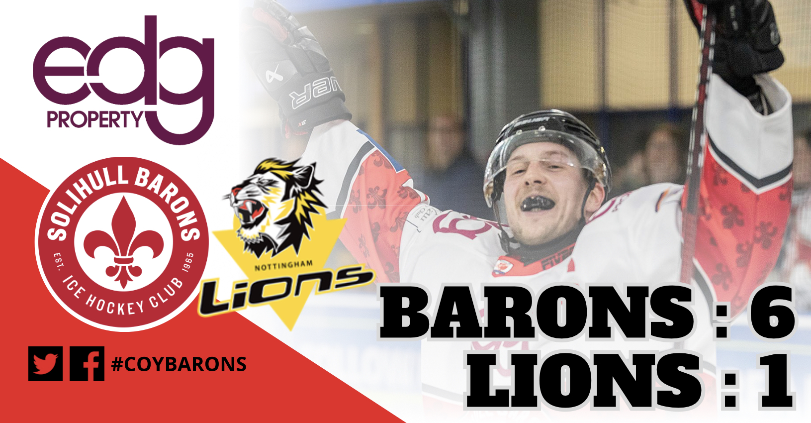 Barons hit Lions for six!