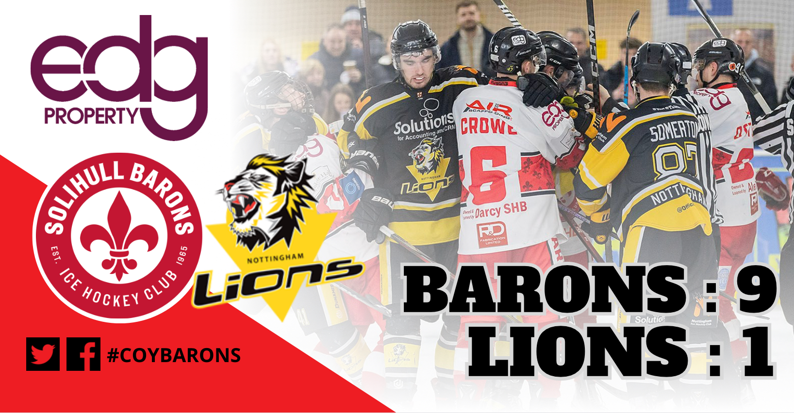 Barons scoring overwhelms Lions in physical battle