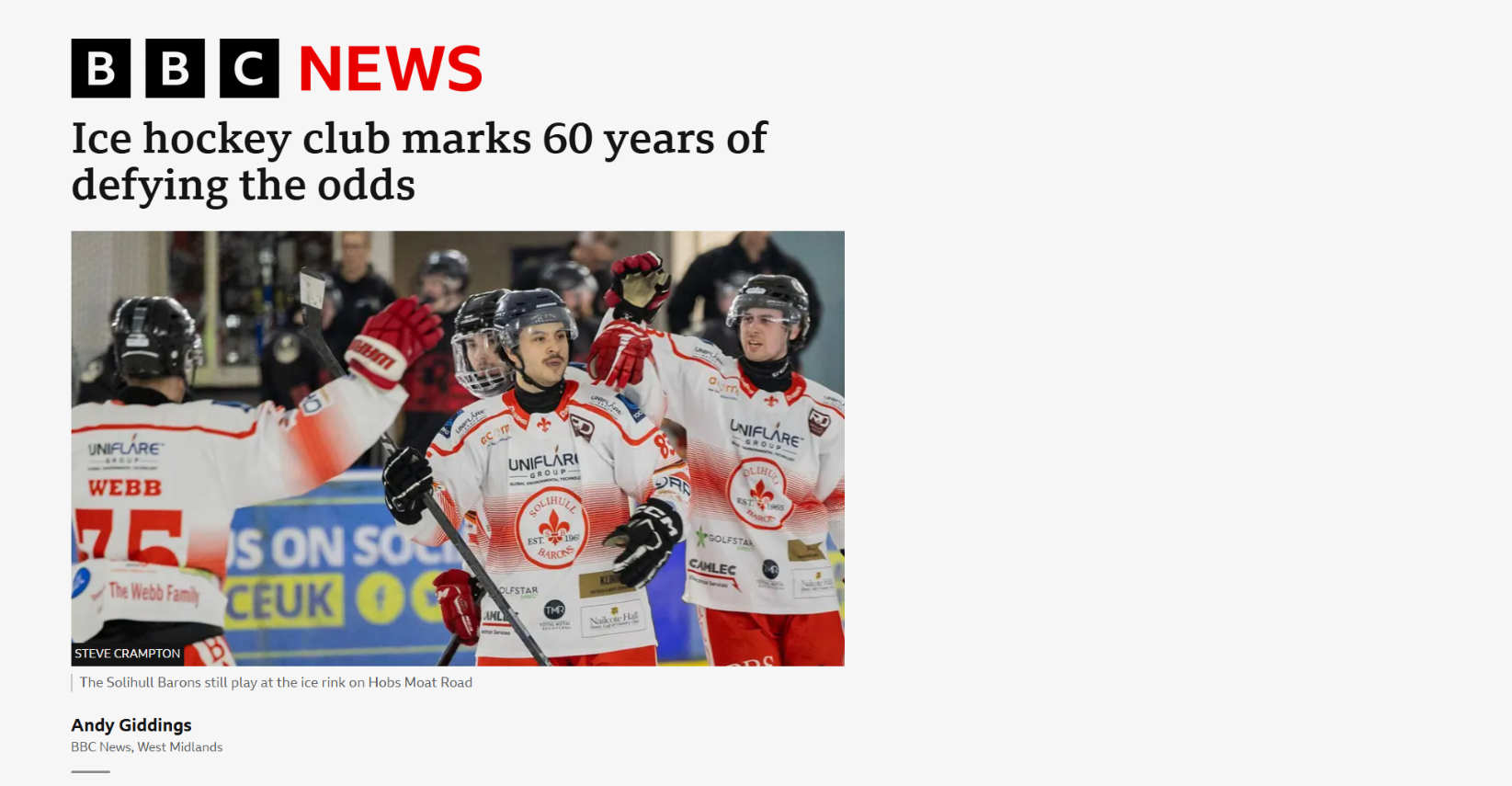 BBC News – Ice hockey club marks 60 years of defying the odds